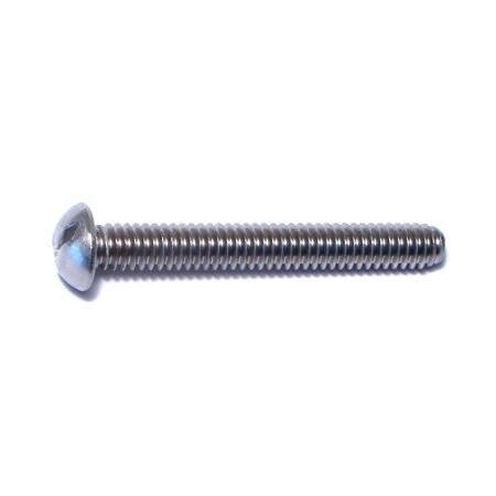 Midwest Fastener 1/4"-20 x 2 in Slotted Round Machine Screw, Plain 18-8 Stainless Steel, 10 PK 61234